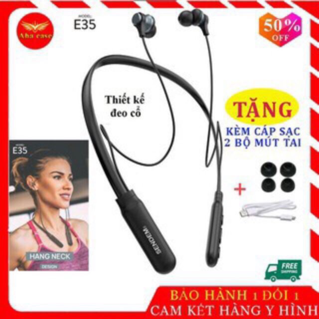 Tai nghe bluetooth thể thao Sendem e35 PH16 SD design bluetooth v 5.0 pin 7 giờ