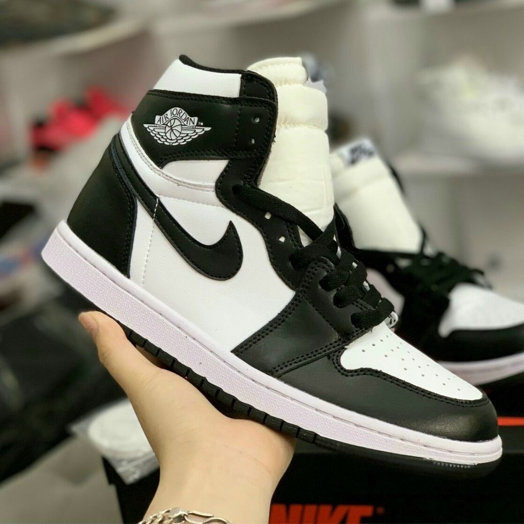 Giày thể thao nam nữ Jordan PANDA cao cổ, Giày sneaker Jordan  Đen Trắng Full Box