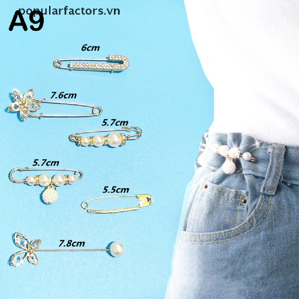 Ghim cài phối ngọc trai giả điều chỉnh kích thước lưng quần cho nữ