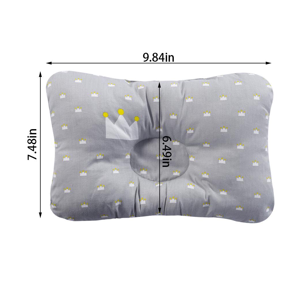 Gối Ngủ Cotton Phẳng Chống Bẹp Đầu In Họa Tiết Hoạt Hình Cho Bé Sơ Sinh