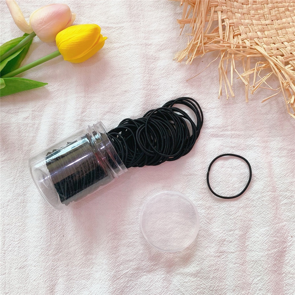 Set 100 Dây Buộc Tóc Co Giãn Nhiều Màu Sắc Phong Cách Hàn Quốc Cho Nữ