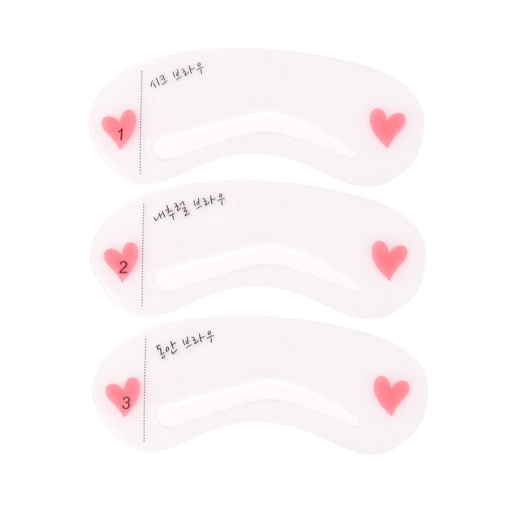 Set 3 Khuôn Nhựa ABS Hỗ Trợ Kẻ Chân Mày/Trang Điểm Lông Mày Có Thể Tái Sử Dụng Cho Nữ