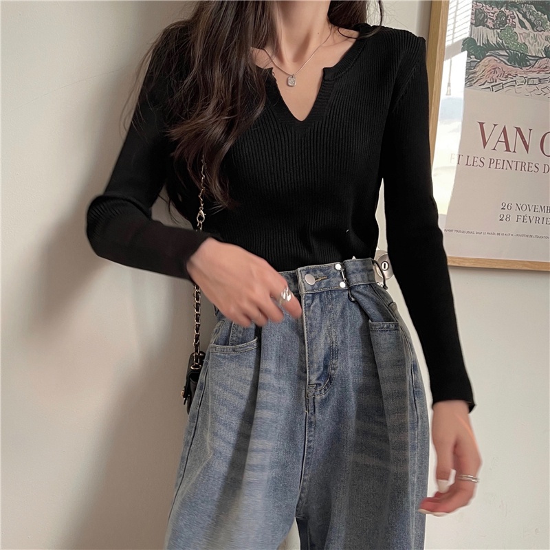 Áo Thun Dệt Kim Tay Dài Thiết Kế Đơn Giản Cá Tính 172239Áo Thun Thiết Kế Phong Cách Hàn Quốc Thời Trang | BigBuy360 - bigbuy360.vn