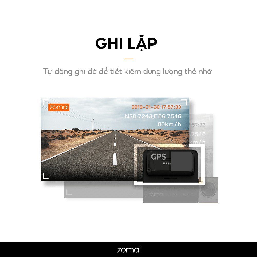 Camera hành trình ô tô 70mai Dash Cam D08 lite - Độ phân giải full HD với cảm biến SONY IMX307 | BigBuy360 - bigbuy360.vn