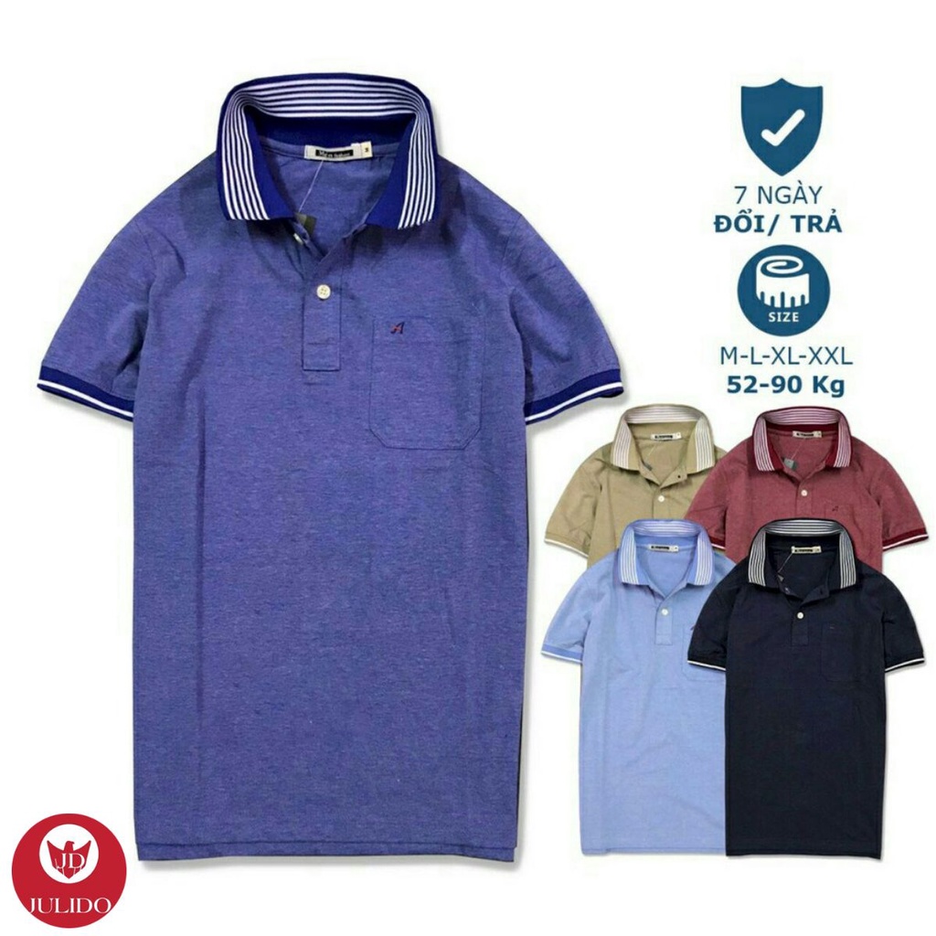Áo Polo Nam Có Túi cotton thun cao cấp , from chuẩn, thiết kế phong cách sang trọng JD40-JULIDO