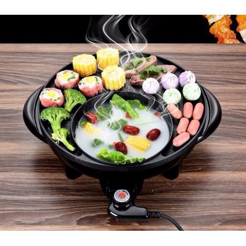 Nồi lẩu nướng Hàn Quốc 2in1 tròn bảo hành 6 tháng