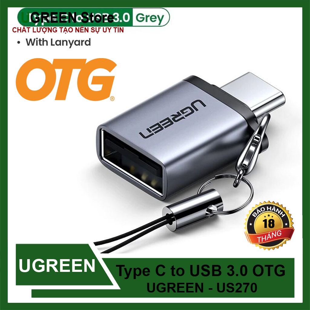 Đầu Chuyển USB Type C Sang USB 3.0 OTG UGreen US270 Chính Hãng