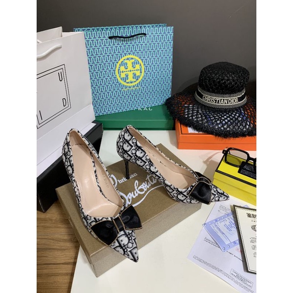 pl(VIDEO) Giày Cao Gót 8p Nơ Công Chúa Da Mềm Êm Fullbox Hãng Cao Cấp