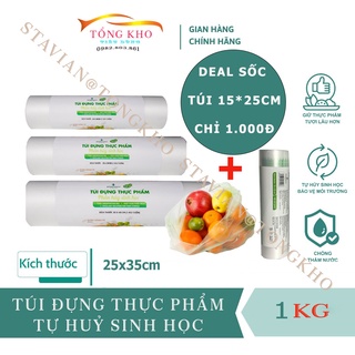 Túi đựng thực phẩm, túi đựng thực phẩm tự hủy sinh học ECO green KT 25*35