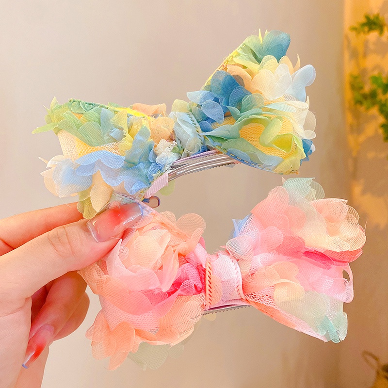 Kẹp Tóc Nơ Hoa 3D Dễ Thương Cho Bé Gái