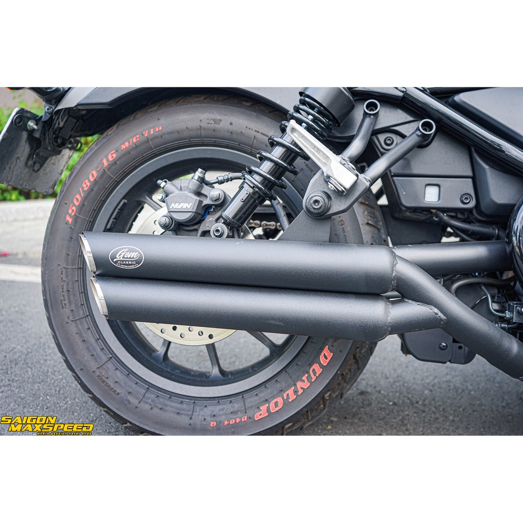 Pô GEM Classic 2 Nòng Slip On Honda Rebel 300-500