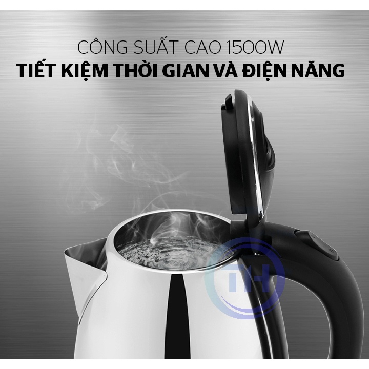 Ấm Siêu Tốc Sunhouse Chính Hãng 1.8l HTD1081 , Bình Đun Siêu Tốc Tay Cầm Cách Nhiệt Chất Liệu Inox Cao Cấp