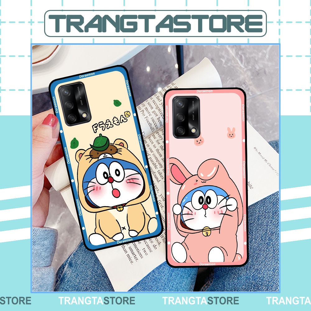Ốp Oppo A54 / A74 / A95 4G in hình cặp đôi doremon, hổ, khủng long dễ thương