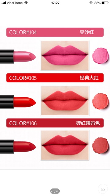 Son lì Bioaqua Velvet matte Lipstick | BigBuy360 - bigbuy360.vn