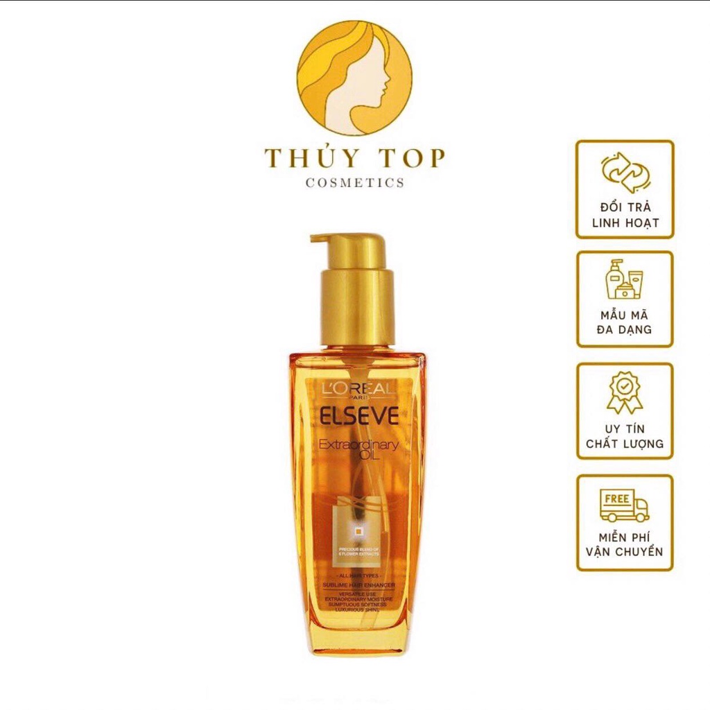 Dầu Dưỡng Tóc Tinh Dầu Hoa Tự Nhiên L'Oreal Elseve Extraodinary Oil 100ml Giúp Tóc Mềm Mượt, Chăm Sóc Tóc Yếu, Hư Tổn
