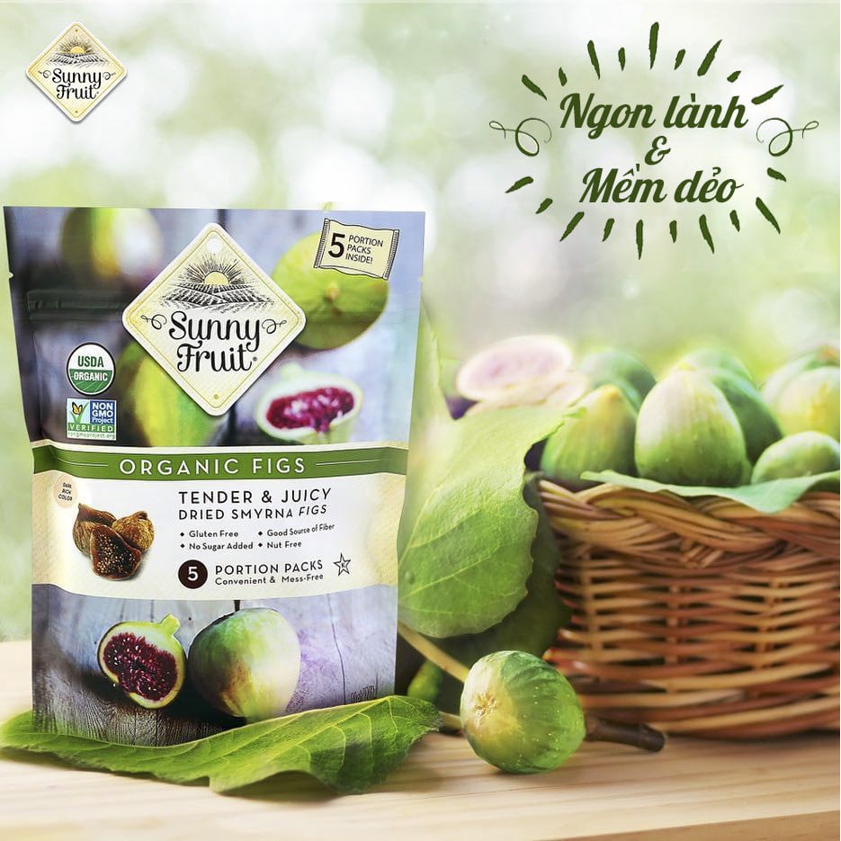 Nho/mơ/mận/sung khô hữu cơ Sunny fruit 250g