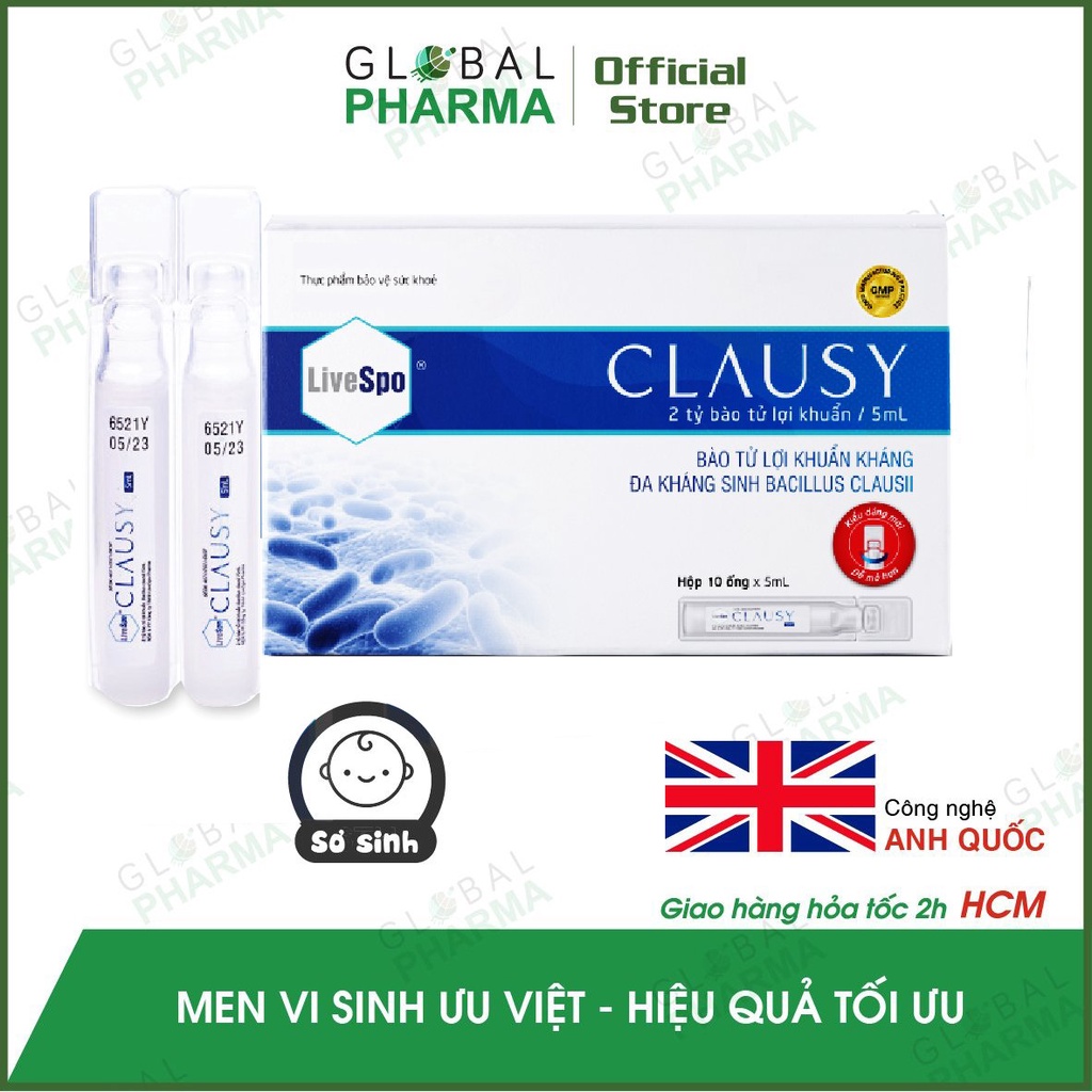 Men Vi Sinh hỗ trợ tiêu hoá, giảm đầy hơi, khó tiêu CLAUSY (Hộp 10 ống)