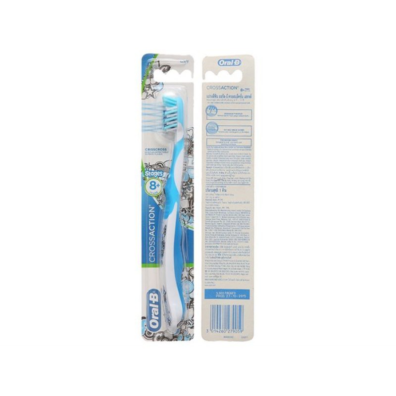 Bàn chải cho bé trên 8 tuổi Oral-B Cross Action lông mềm (giao màu ngẫu nhiên)