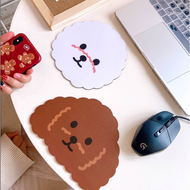 （24h delivery）W&amp;G Nordic simple style Rubber antiskid cartoon family cute curly teddy dog bibi bear shape mini mouse pad for students  mouse pad pad chuột cute