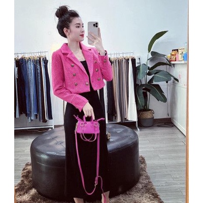 Áo khoác dạ vest dáng croptop dài tay xinh