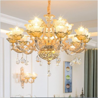 Đèn chùm MONSKY ALISTAR 15 tay phong cách Châu Âu hiện đại cao cấp loại 8 tay đẹp long lanh - Tặng kèm bóng Led cao cấp