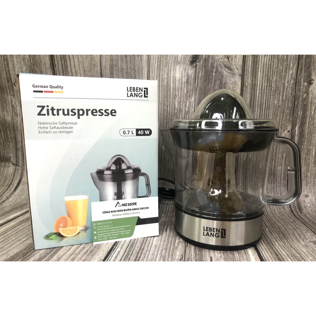 Máy vắt cam LEBENLANG hàng thương hiệu Đức máy vắt cam tự động 2 chiều nhỏ gọn dung tích 700ml - LB389