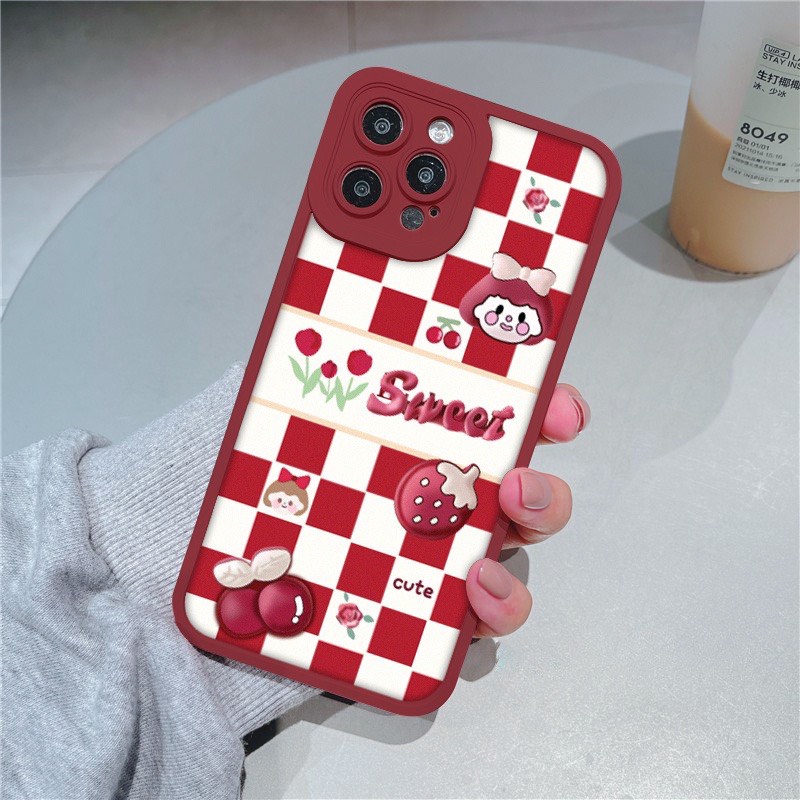 Ốp lưng iphone CARO GẤU DÂU 7/8Plus/X/xs/xs max/11/12/13/promax