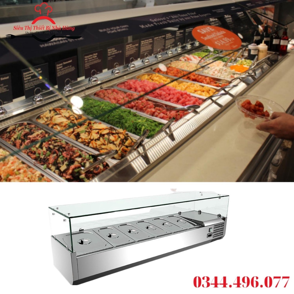 Tủ lạnh bàn cho pizza/bàn salad/quầy buffet hàng chính hãng BẢO HÀNH 12 THÁNG.