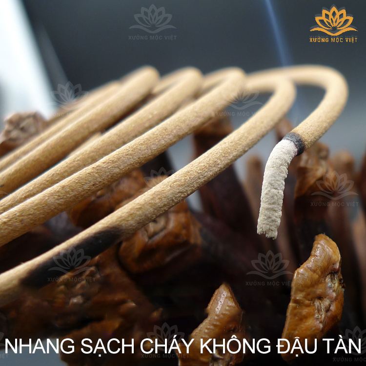 Nhang Khoanh Trầm Hương Sạch Xưởng Mộc Việt - Hộp 48 Khoanh Mùi Thơm Dịu Nhẹ, An Toàn