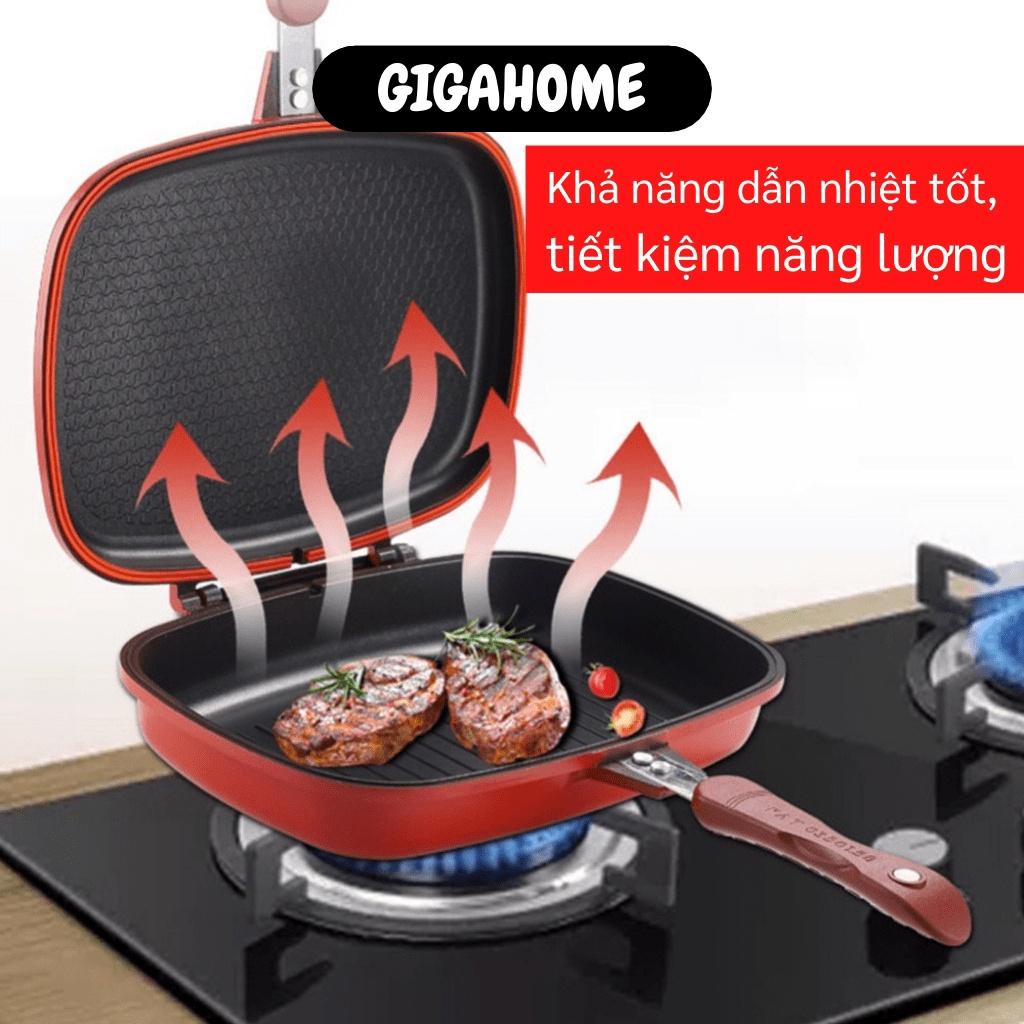 Chảo Chống Dính GIGAHOME Chảo Vuông 2 Mặt 28cm FACT RS Chống Văng Dầu Mỡ Tiện Dụng 10310