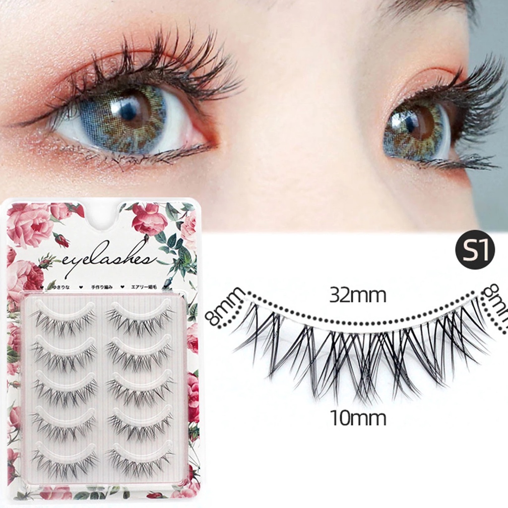Set 5 Cặp Lông Mi Giả 3D Dày/Cong Tự Nhiên Handmade Dành Cho Nữ
