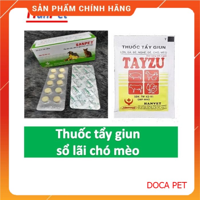 Giun sán chó mèo hanpet (viên và bột) tayzu