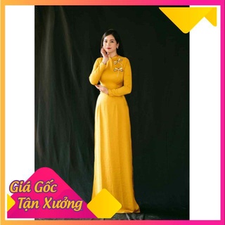 Áo dài lụa tây thi đính kết chuồn chuồn