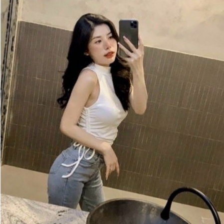 Áo ba lỗ cổ lọ sát nách rút dây 2 bên siêu đỉnh❤