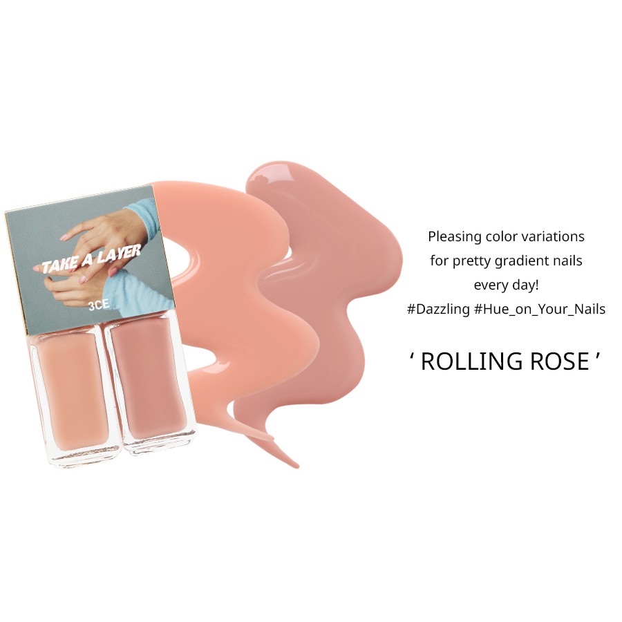 SƠN MÓNG TAY [3CE] TAKE A LAYER LAYERING NAIL LACQUER #ROLLING ROSE