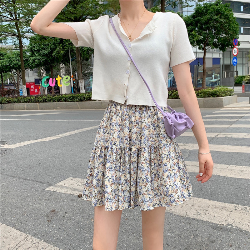 Chân Váy Chữ A In Họa Tiết Hoa Phong Cách Hàn Quốc Dành Cho Nữ | BigBuy360 - bigbuy360.vn