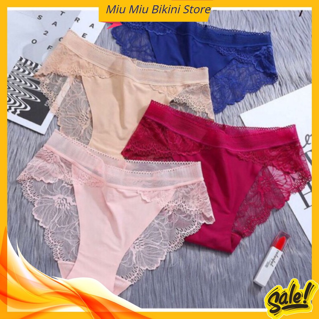 Quần Lót Nữ ♥️FREESHIP♥️ Quần Lót Đúc Pha Ren Hoa Mã 8423 Miu Miu Store