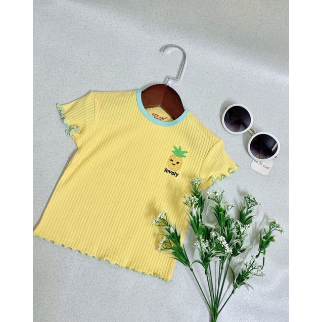 Áo cotton cho bé gái,áo cánh tiên viền ren siêu xinh