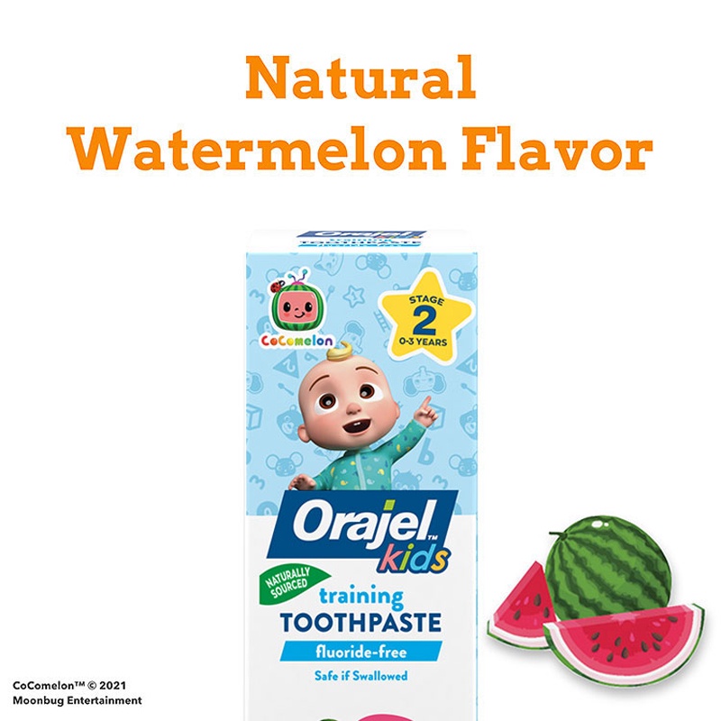 Kem đánh răng cho bé Orajel Fluoride-Free nhiều mùi, 42.5g