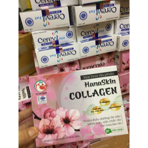 [Xả Kho] Combo 10 Hộp .Viên Bôi Đẹp da Collagen Hana Skin Collagen Mặt Hoa Da Phấn – hộp 30 viên