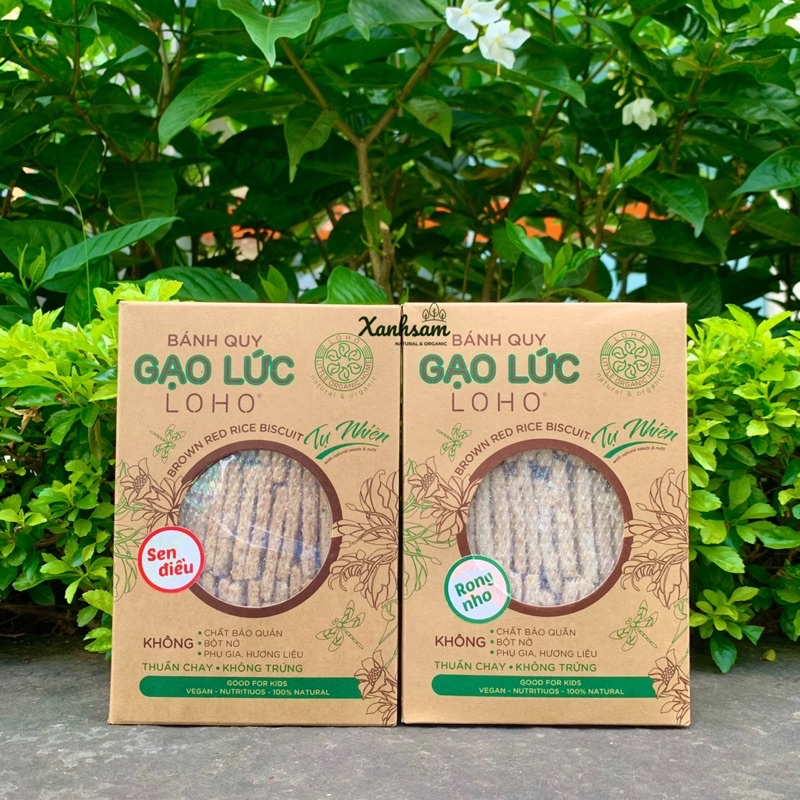 Bánh Quy Gạo Lức Tự Nhiên LOHO Vị SEN ĐIỀU, RONG NHO 400gr - XanhSam Organic