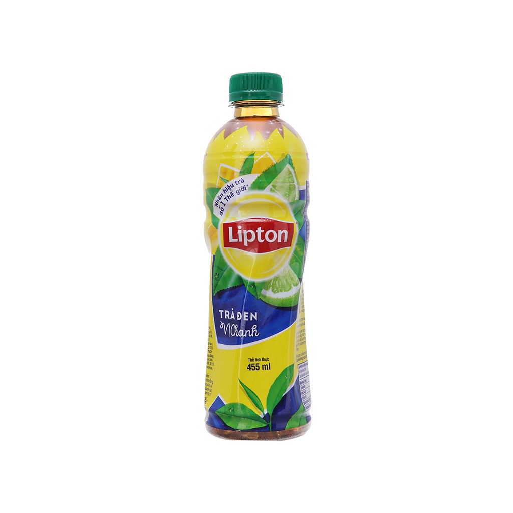 { 6 Chai }  trà đen Lipton vị chanh 455ml