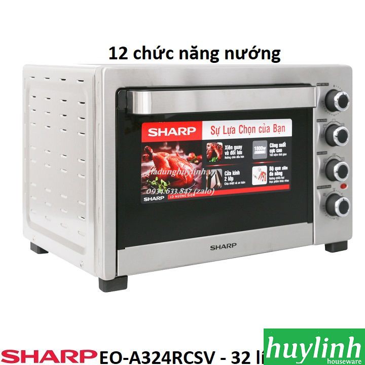 Freeship Lò nướng Sharp EO-A324RCSV-ST - 32 Lít