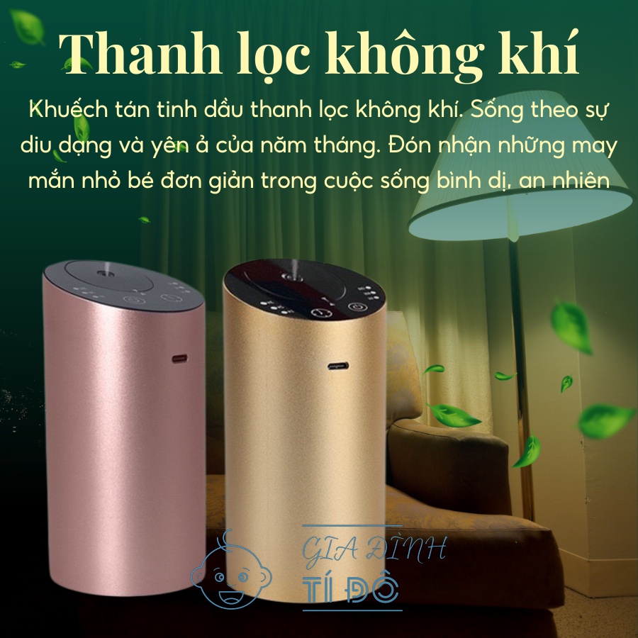 Máy xông tinh dầu ô tô không dùng nước, dùng trên ô tô, bàn làm việc Pin 2000mAH