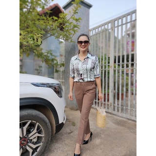 SƠ MI LỤA HOẠ TIẾT KẺ HÌNH GDA