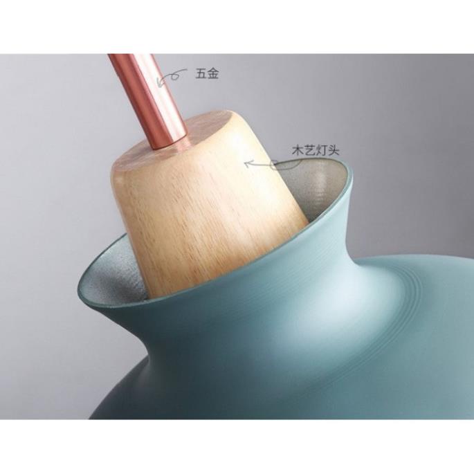 Đèn thả trần chao nhôm đuôi gỗ kiểu A,B,C, đèn thả trần trang trí