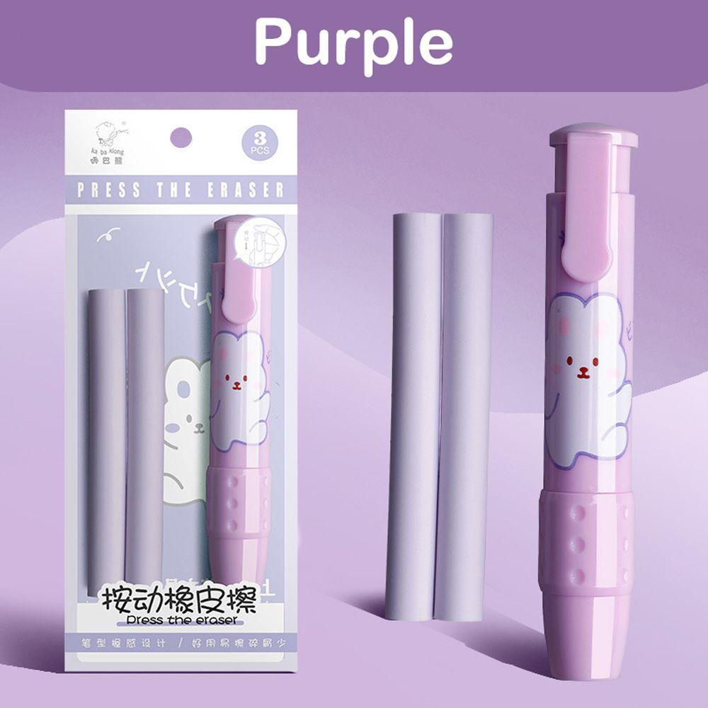 1 Bộ Gôm Tẩy Dạng Nhấn Kèm Lõi Thay Thế Tiện Dụng Cho Trường Học / Văn Phòng