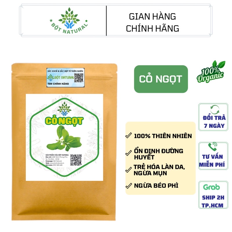 Cỏ ngọt sấy lạnh nguyên lá loại đặc biệt - không cành 500Gr | Bột Natural