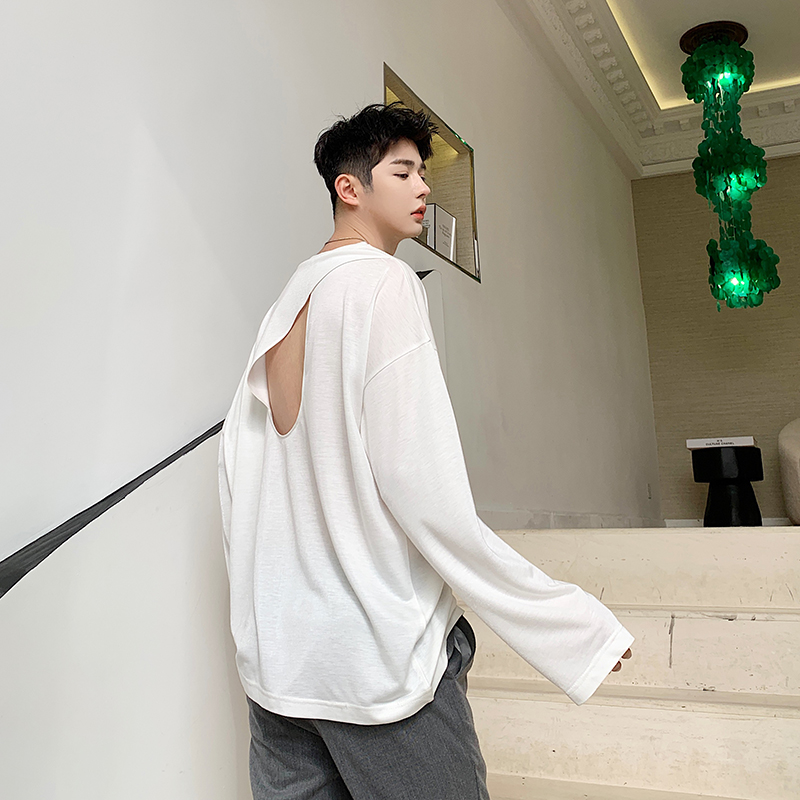 Áo thun tay dài thiết kế hở lưng quyến rũ thời trang mùa xuân