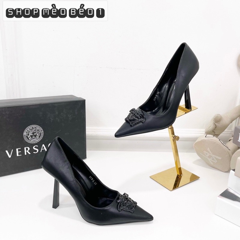 Giày cao gót versace tag khoá gót nhọn fullbox